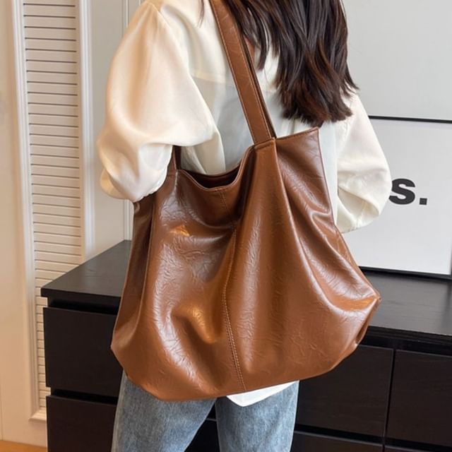 KOCORE-Faux Leather Tote Bag