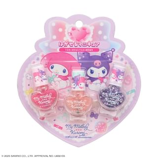 SHOBIDO - Sanrio My Melody & Kuromi Peel Off Nail Polish Set 3 pcs