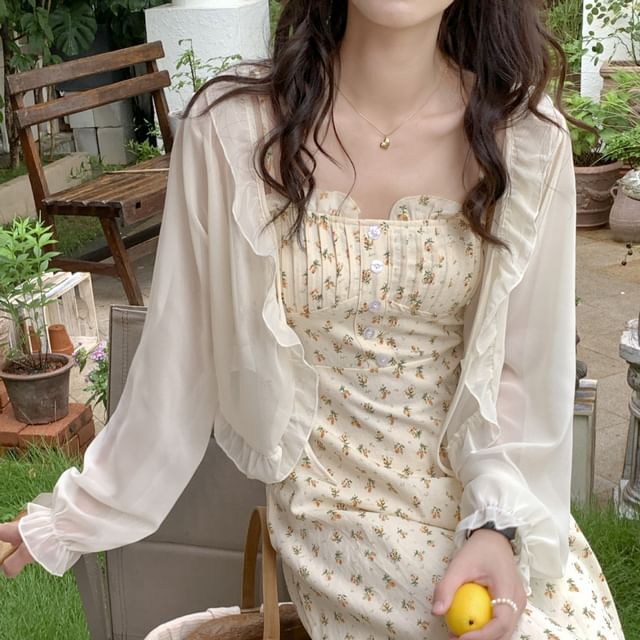 Acoustic Rain-Plain Ruffle Light Jacket