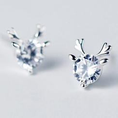 A’ROCH - 925 Sterling Silver Rhinestone Deer Earrings A’ROCH - 925 Sterling Silver Rhinestone Deer Earrings