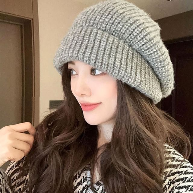 Raconteur-Plain Knit Slouchy Beanie