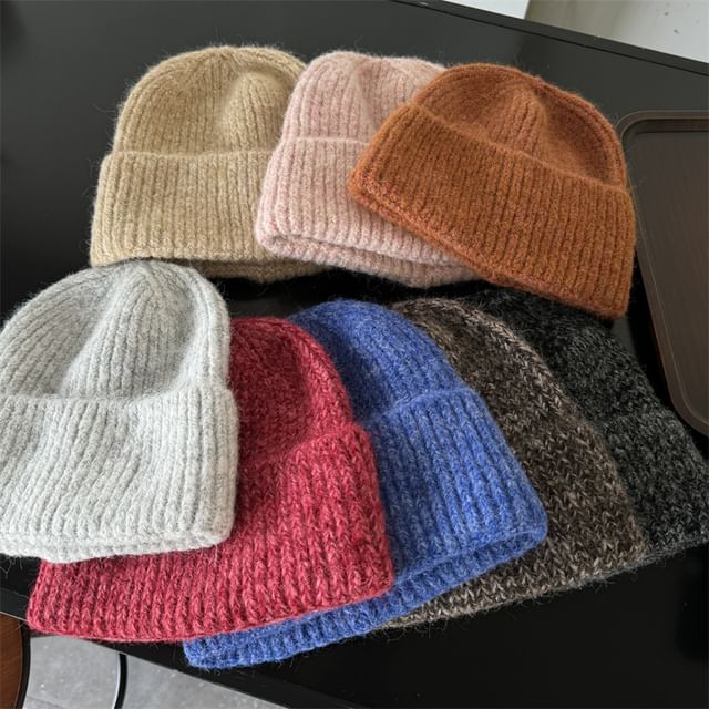 4-4 STUDIO-Plain Knit Beanie