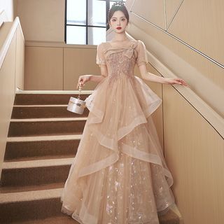 red flower girl dresses White Glitter Tulle Flower Girl Dress with Sash