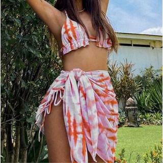 Maisee-Set Tie Dye Bikini Cover Up