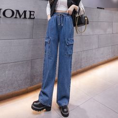 FABUR - Pocket Detail Loose Fit Jeans