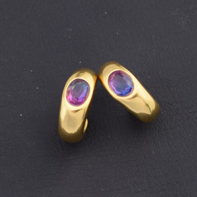 Juanitro-Rhinestone Alloy Open Hoop Earring