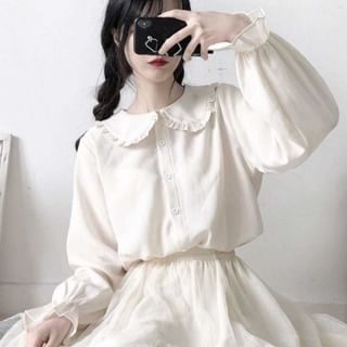 Sisyphi-Puff-Sleeve Plain Shirt