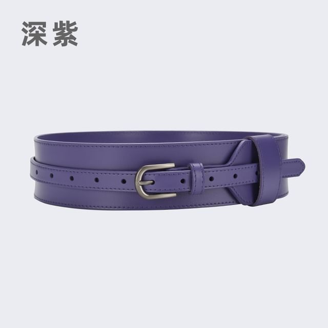 Wingni - Genuine Leather Waist Cincher Belt
