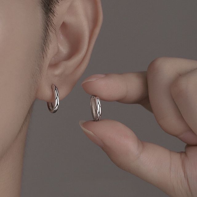 Kamuel-Sterling Silver Hoop Earring