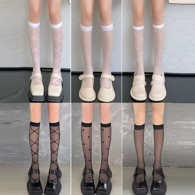 JVL-Sheer Long Socks Set