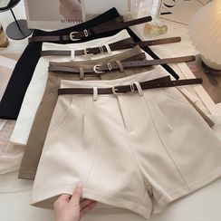 DIYI - Plain High-Waist A-Line Shorts