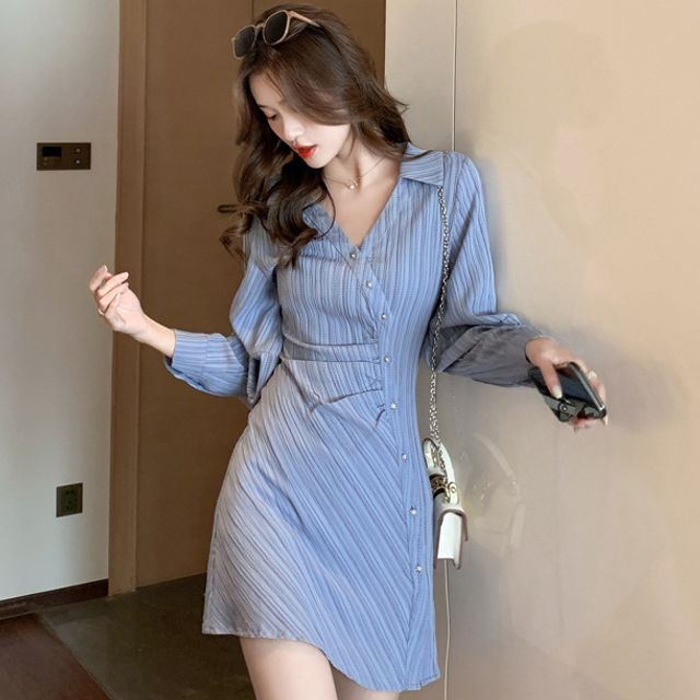 Clothing Dresses Asymmetric Mini Shirt Dress Westside Story Long