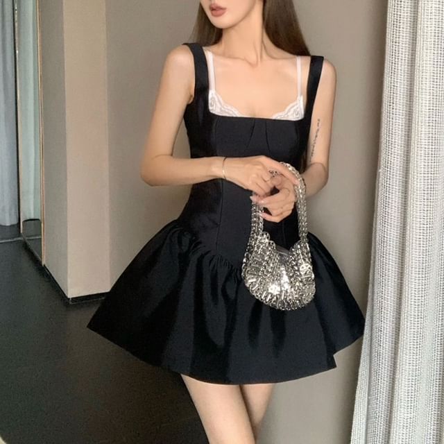 Alfie - Sleeveless Mock Two-Piece Mini Dress / Sleeveless Top | YesStyle