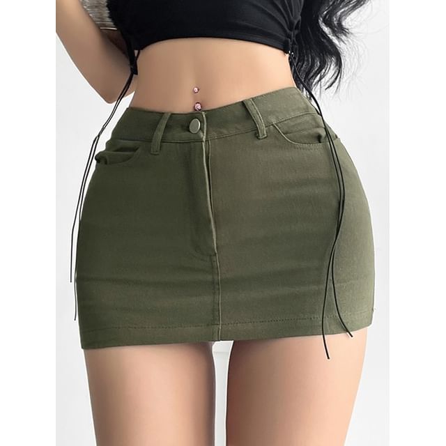 Maisee-High-Waist Pencil Skirt