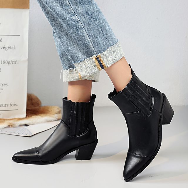 Megan-Block-Heel Ankle Boots