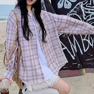 JVL-Long-Sleeve Plaid Shirt
