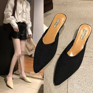 pointed kitten heel mules