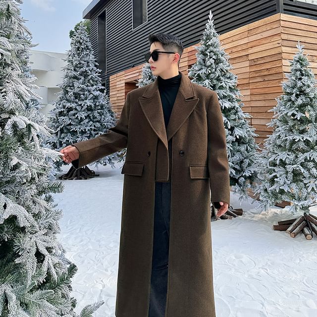 Chilhanahini - Mock Two Piece Long-Sleeve Double Breasted Trench