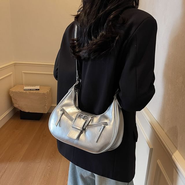 FAYLE-Faux Leather Bucked Shoulder Bag