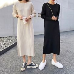 COZA - 羅紋針織連衣中裙 COZA - 羅紋針織連衣中裙