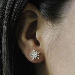 Wellhem - Rhinestone Snowflake Stud Earring