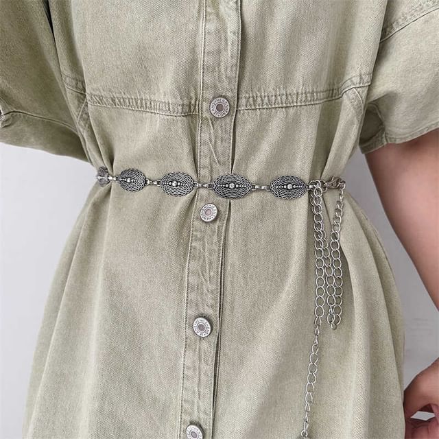 Rofuka-Oval Metal Waist Chain
