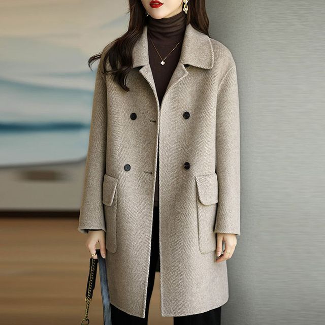 Everose-Double-Breasted Coat