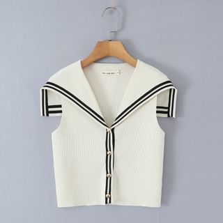 Seventh Snow Sleeveless Sailor Collar Sweater Vest Sale