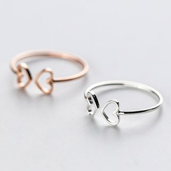 A’ROCH - 925 Sterling Silver Cutout Heart Open Ring A’ROCH - 925 Sterling Silver Cutout Heart Open Ring