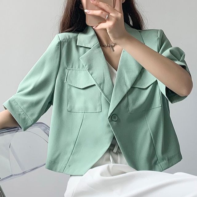 Nesmi - Short-Sleeve Blazer | YesStyle