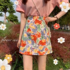 Omolon - Floral A-Line Skirt