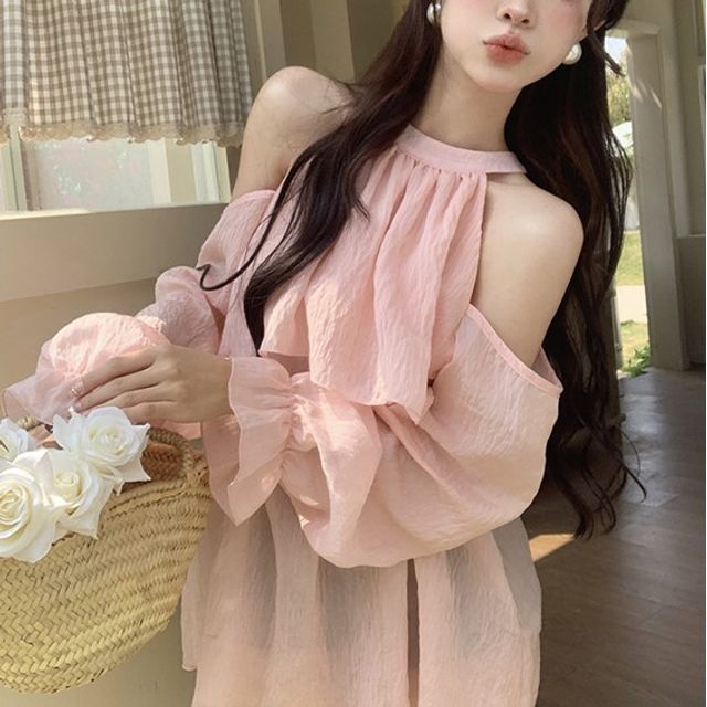 cotton mini dress Simkhai Clemmie Cotton Mini Dress in Pink