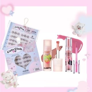 FLORTTE - Bundle: Glossy Lip & False Eyelashes Set