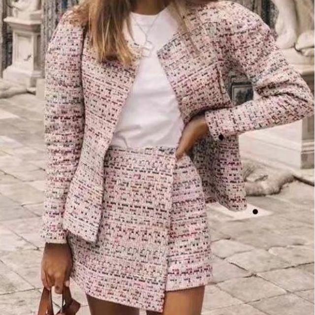 Sundine - Set: Plaid Woolen Jacket + 
