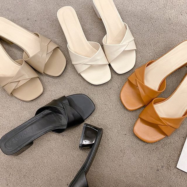 Vindler-Knot Chunky Heel Slide Sandals