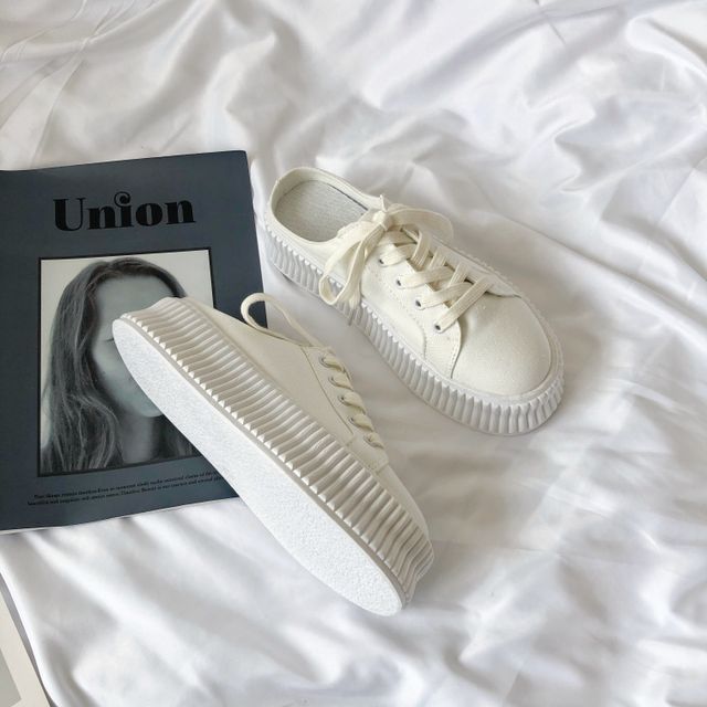 canvas sneaker mules