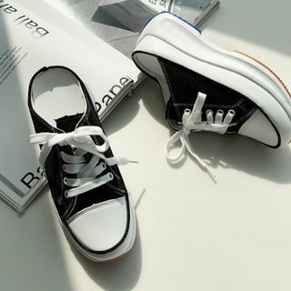 backless canvas sneakers