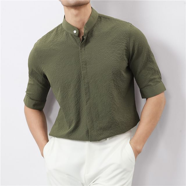 Blueforce-Short-Sleeve Corduroy Button-Up Shirt