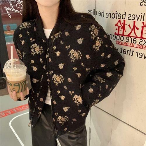 Floral baseball online jacket