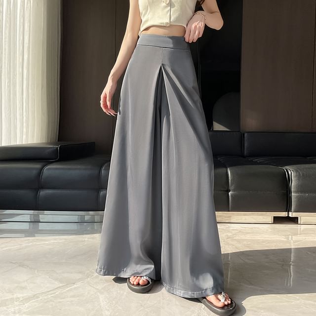 Magimomo-High Waist Plain Culottes