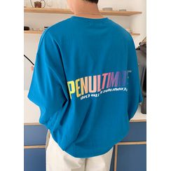 JOGUNSHOP - Letter-Printed Oversized T-Shirt JOGUNSHOP - Letter-Printed Oversized T-Shirt