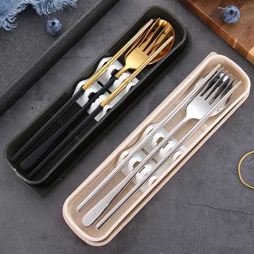 Fork Spoon Chopsticks Set, Utensil Set Chopsticks