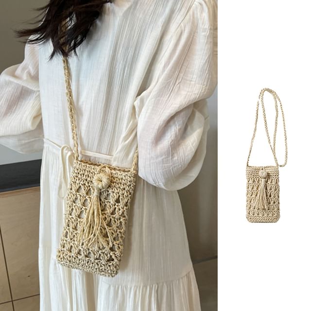 Bolso-Straw Crossbody Bag