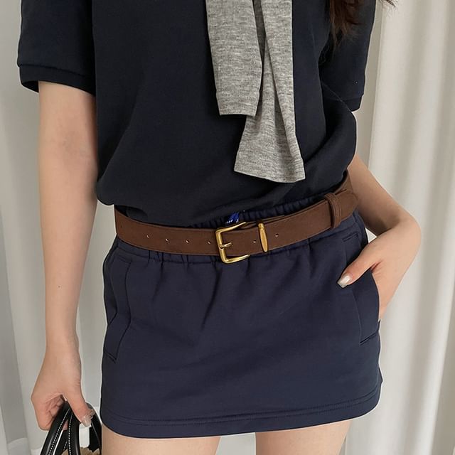 CIMAO-Faux Leather Belt