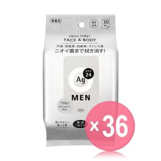 Shiseido - Ag Deo 24 Men Face & Body Sheet (x36) (Bulk Box)