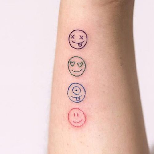 Buy SIMPLY INKED Smiley Temporary Tattoo, Designer Tattoo for all (Smiley  tattoo) Pack of 2 Online at Best Prices in India - JioMart.