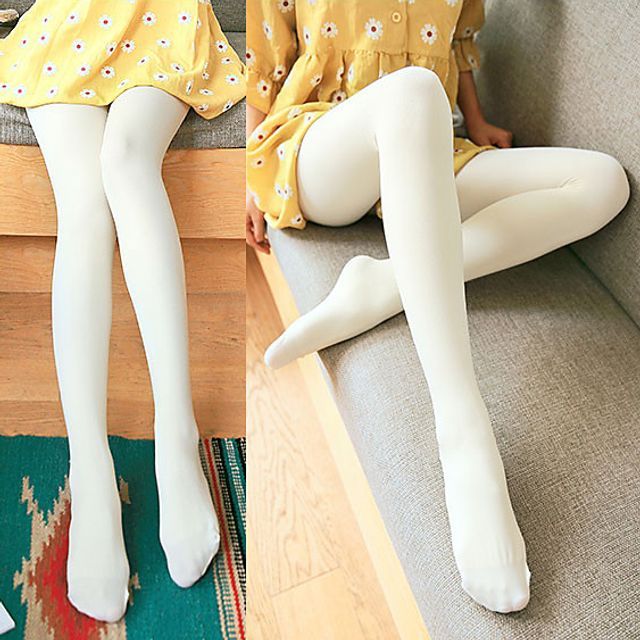 Geisha-Plain Tights Stirrup Tights