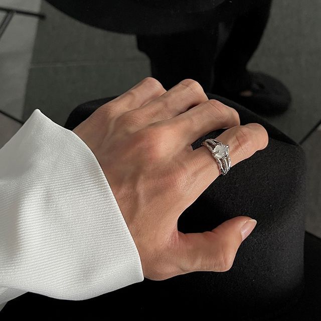 Kopesh-Layered Alloy Open Ring