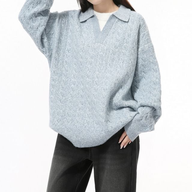 FAERIS-Couple Matching Collar Plain Sweater