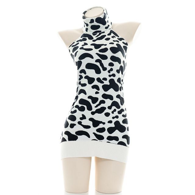 cow print sweater dress